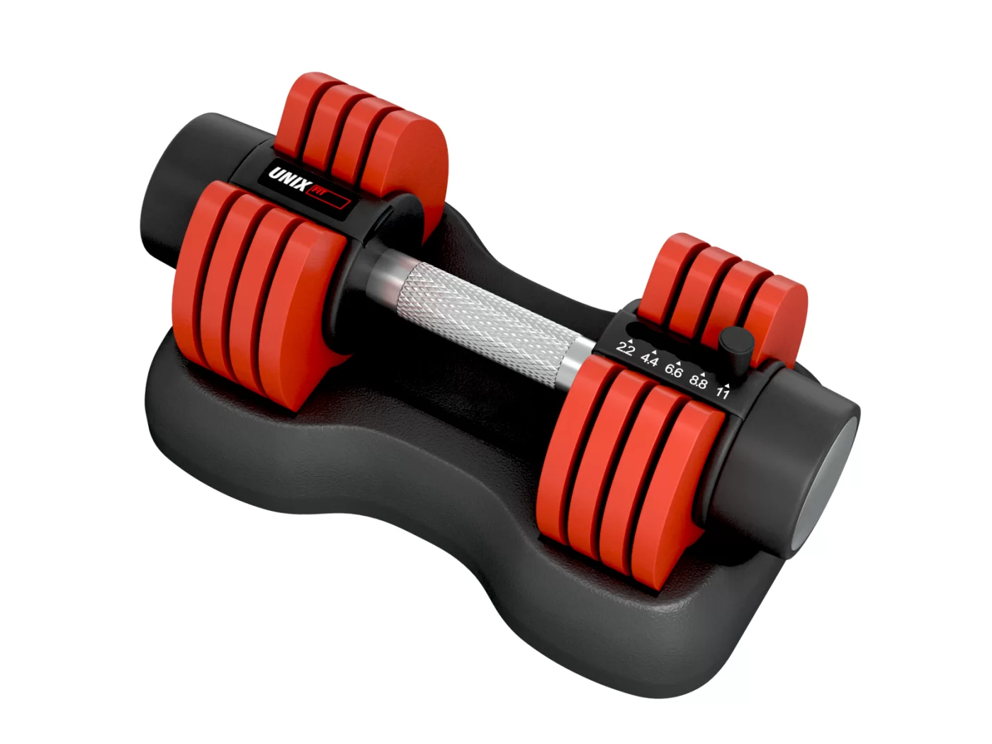 Реальное фото Гантель регулируемая UNIX Fit 11 кг красная от магазина Спортев