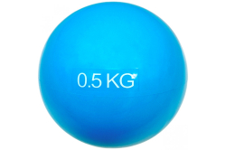 Медбол 0,5 кг HKTB9011-0,5 10 см ПВХ/песок голубой 10019402