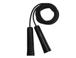 Скакалка 3 м Fortius ручки пластиковые трос ПВХ черная F210401-3BE