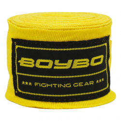 Бинты боксерские 4.5 м хлопок/эластан BoyBo желтые BB2002-50