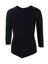 Купальник гимнастический лайкра 3/4 рукав 26-32 черный