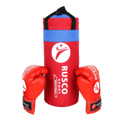 Набор боксерский для начинающих RuscoSport (мешок 1,9 кг + перчатки бокс. 4 oz) красный 0077