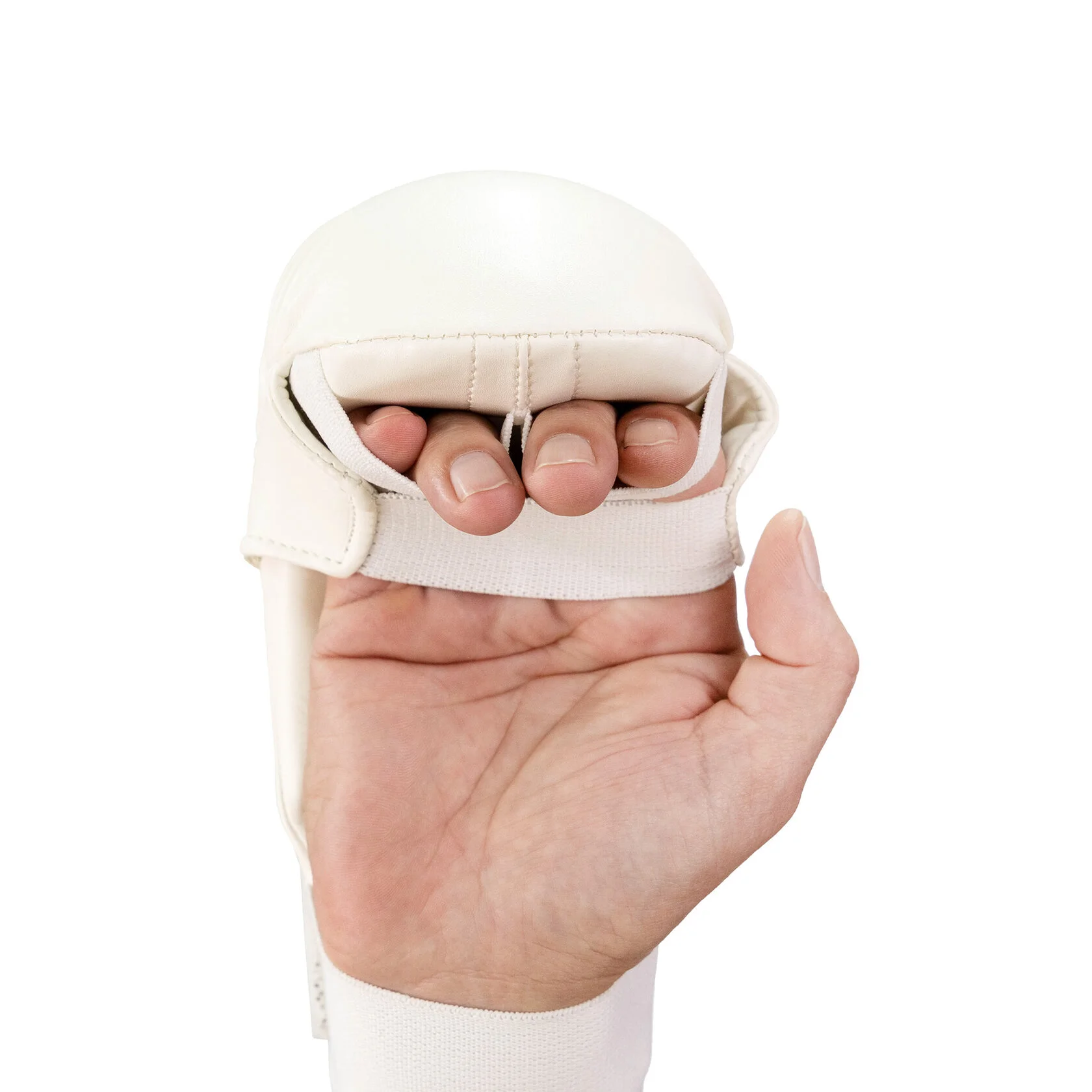 Реальное фото Накладки карате BoyBo Nylex BO120 белые 0134 от магазина Спортев