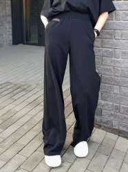 Брюки DEN.VER мужские (Ф3 начес) прямые без манжет черные ДВ-МТБ-007