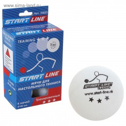 Мяч для настольного тенниса Start Line Training 3* New (1 шт) белый 8333