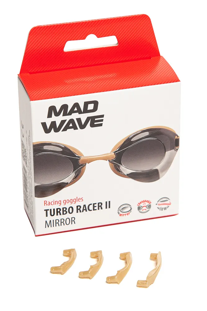 Реальное фото Очки для плавания Mad Wave Turbo Racer II Mirror стартовые beige M0458 07 0 14W от магазина СпортЕВ