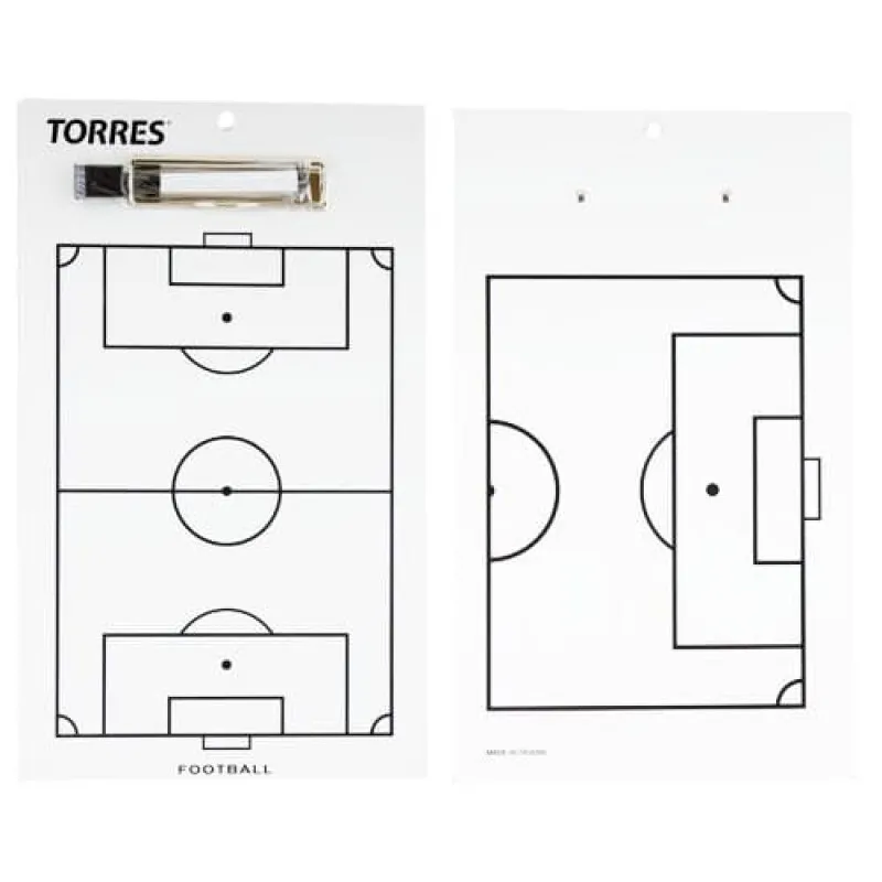 Реальное фото Доска тактическая для футбола Torres маркерная с зажимом TR1002S от магазина СпортЕВ