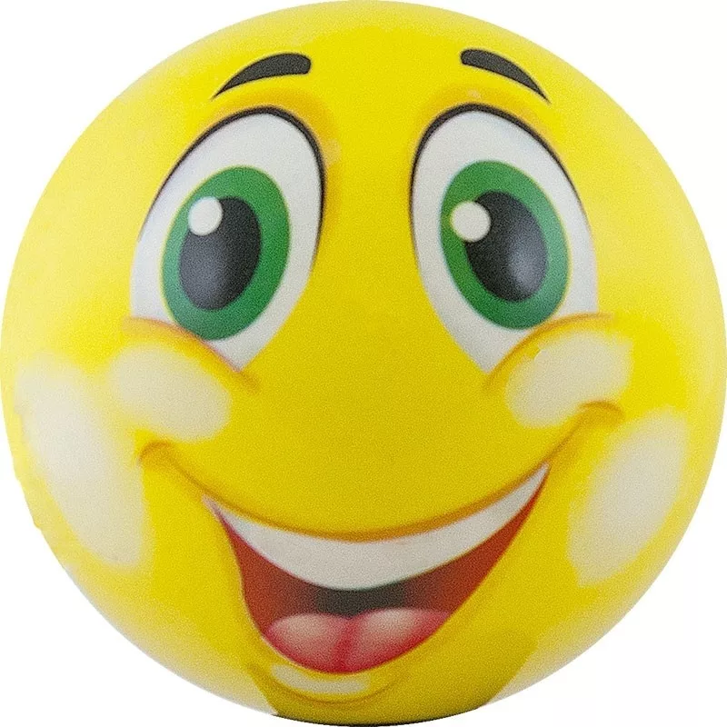 Реальное фото Мяч детский 12 см Funny Faces пластизоль желтый DS-PP 205 от магазина СпортЕВ