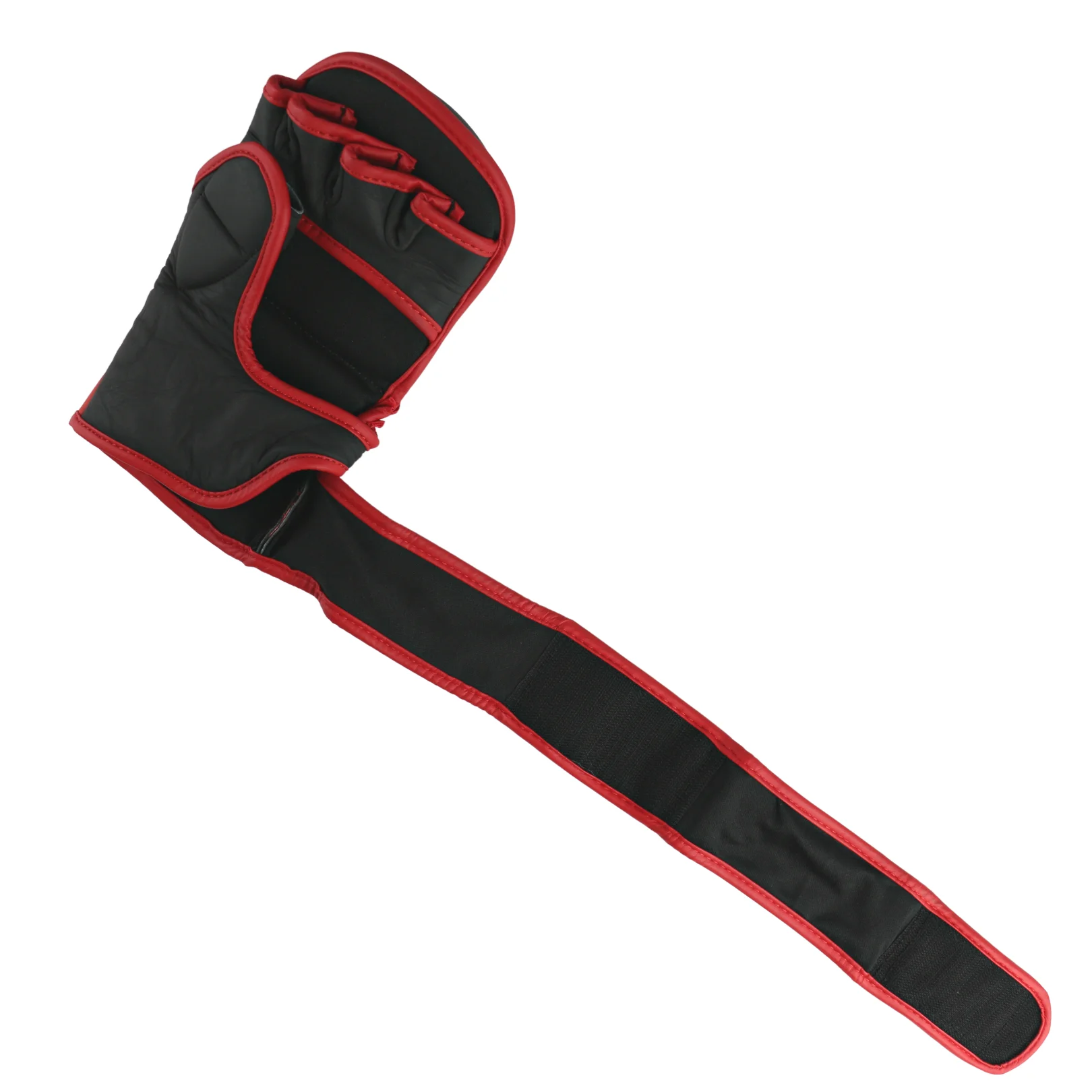 Реальное фото Перчатки ММА BoyBo Wings кожа черно-красные 1434 от магазина Спортев