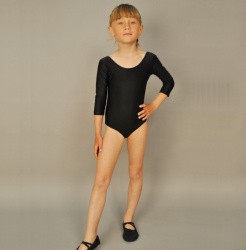 Купальник гимнастический лайкра 3/4 рукав 40-42 черный