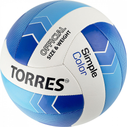 Мяч волейбольный Torres Simple Color р.5 синт. кожа бело-голубо-синий V32115
