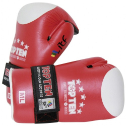 Накладки для единоборств Top Ten Superfight ITF открытая ладонь красные