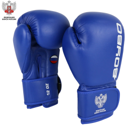 Перчатки боксерские BoyBo Titan кожа, одобрены ФРБ, синие IB-23-1
