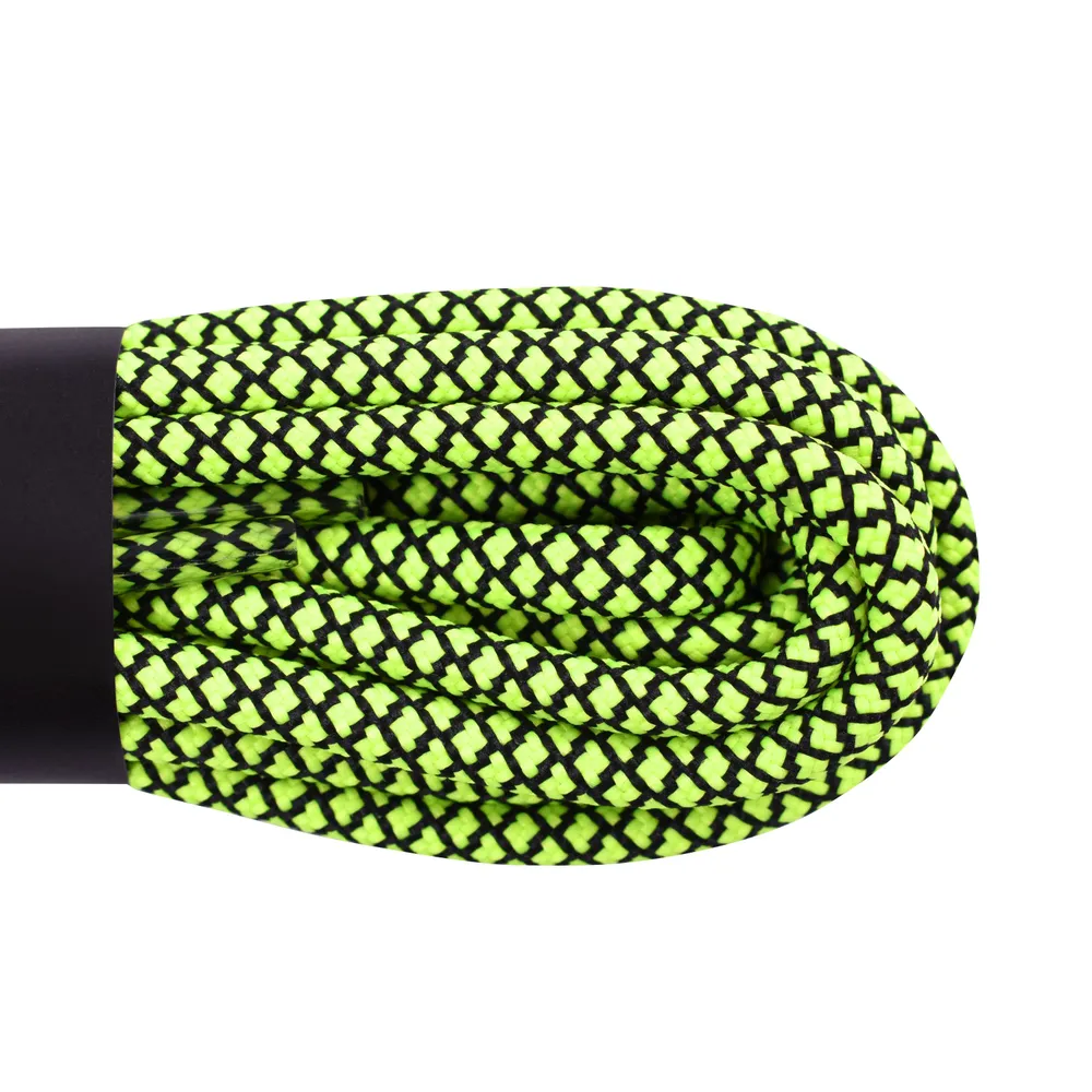 Реальное фото Шнурки Cord 200 см черный+зеленый неон от магазина СпортЕВ