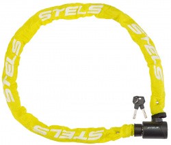 Замок цепь 6х1200 мм в тканевой оплетке с ключом 85803 желтый 540043