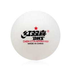 Мяч для настольного тенниса DHS 1* D40+ DUAL (1шт) белый MFP00005