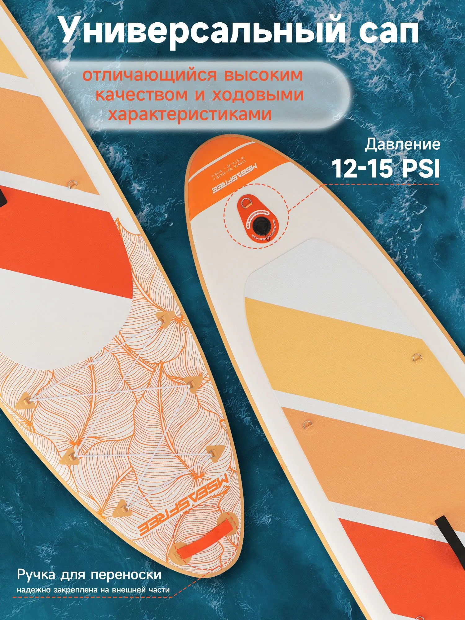 Реальное фото Надувная SUP-доска Сапборд 5022161 от магазина Спортев