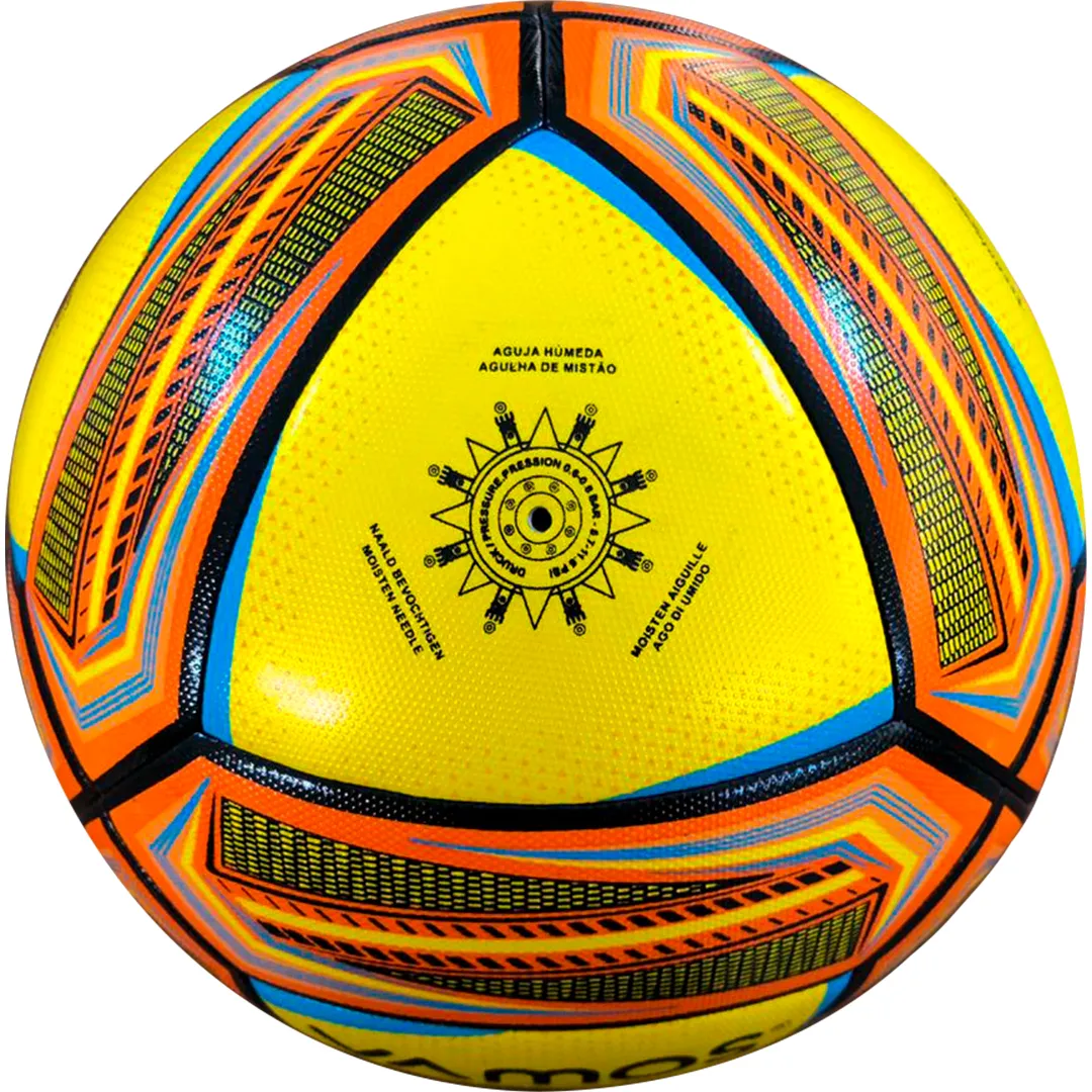 Реальное фото Мяч футбольный Vamos Campo Pro Plus 20П №5 желтый BV 1064-WCP от магазина СпортЕВ