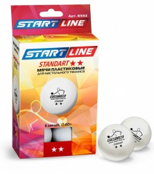 Мяч для настольного тенниса Start Line Standart 2* New (1шт) белый 8332