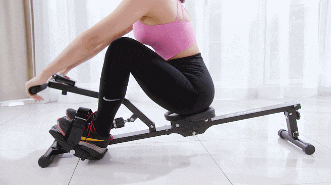 Реальное фото Гребной тренажер DFC Row-M-2000 от магазина Спортев