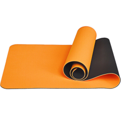 Коврик для йоги 183х61х0,6 см E33581 ТПЕ оранжево/черный 10017395