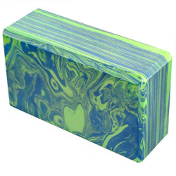 Блок для йоги E29314-3 полумягкий 223х150х76 мм синий-зеленый гарнит