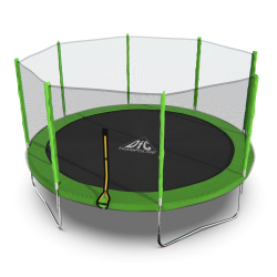 Батут DFC Trampoline Fitness 14ft наружн.сетка, св.зел. (427см)(два короба) 14FT-TR-LG