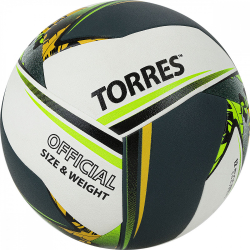 Мяч волейбольный Torres Save р.5 синт. кожа бело-зелено-желтый V321505