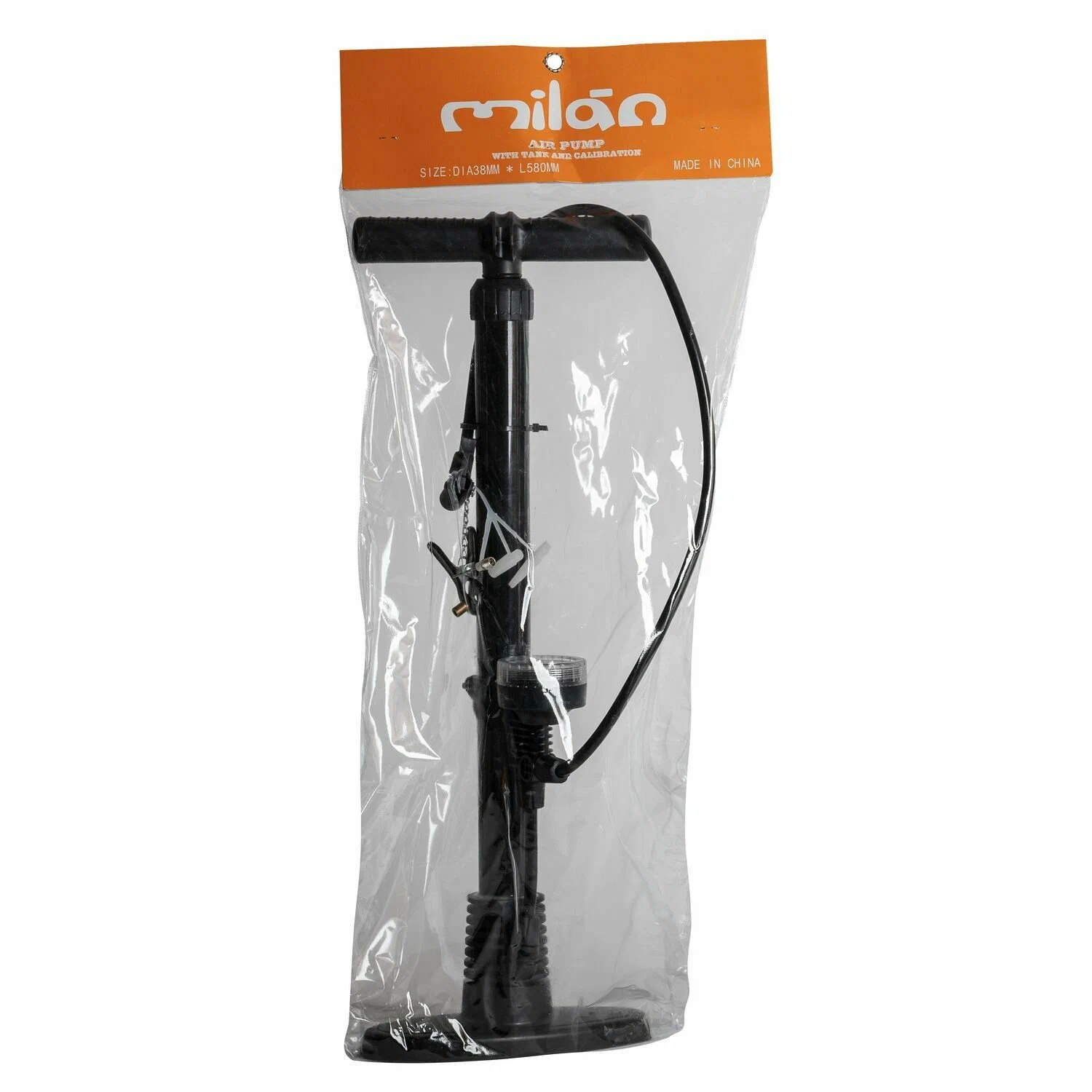 Реальное фото Насос PAC 38x530 мм напольный с манометром, высокопрочный пластик, авто/вело + игла Т15707 от магазина Спортев