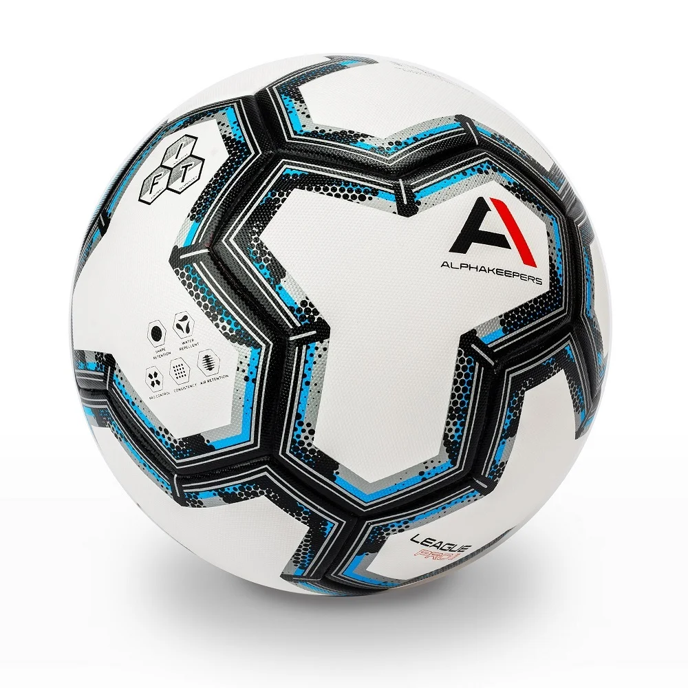 Реальное фото Мяч футбольный AlphaKeepers League Pro II №5 white\black 9502 от магазина СпортЕВ