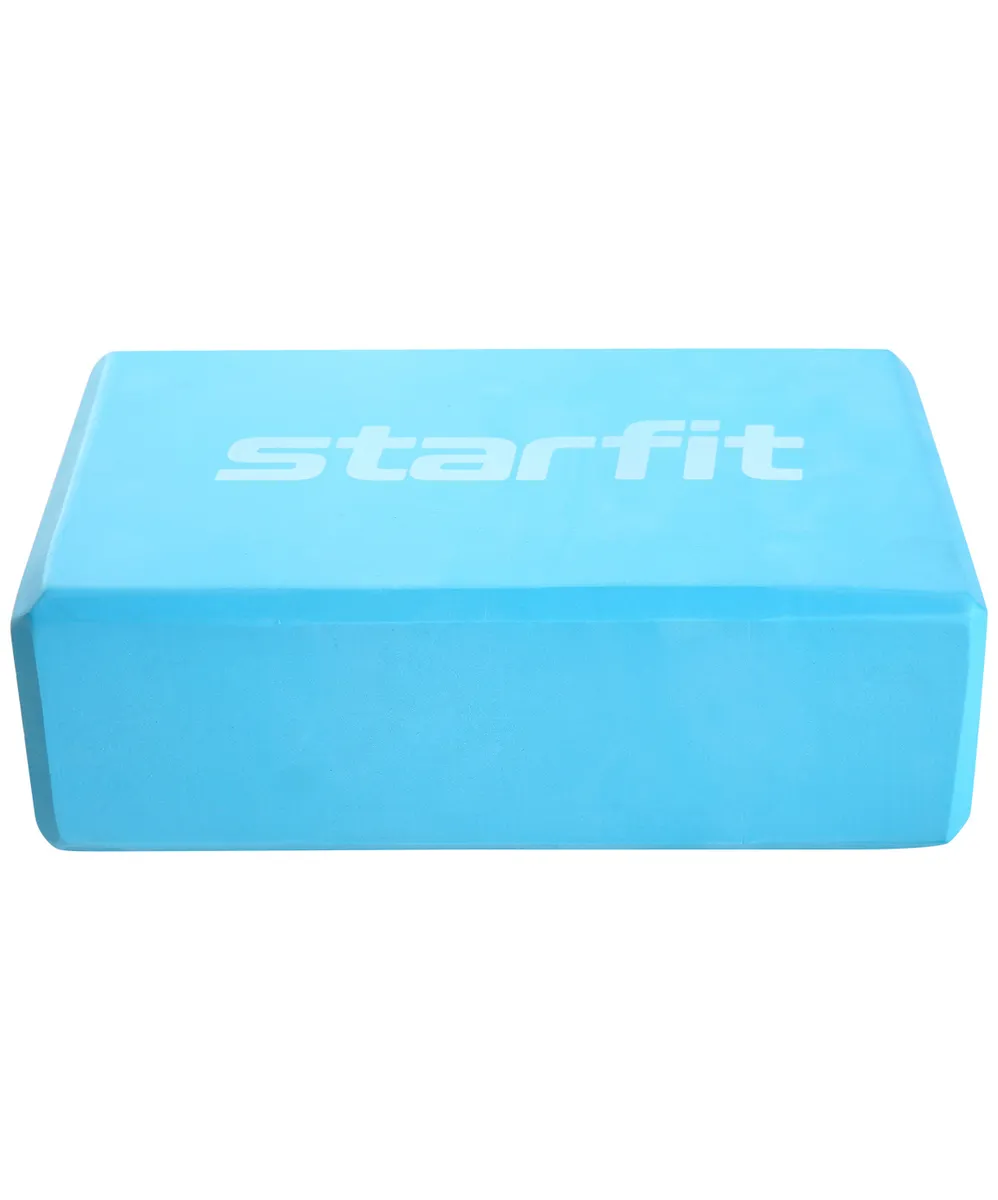 Реальное фото Блок для йоги StarFit YB-200 EVA 22.5х8х15 см синий пастель 18926 от магазина СпортЕВ