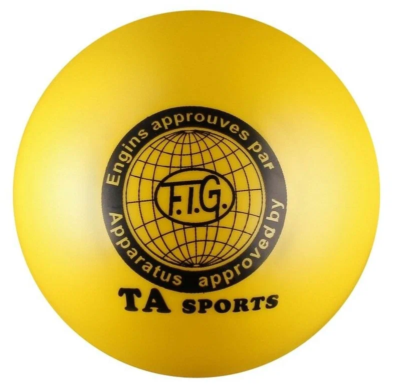 Реальное фото Мяч для художественной гимнастики 15 см 300 г металлик желтый I-1 от магазина СпортЕВ