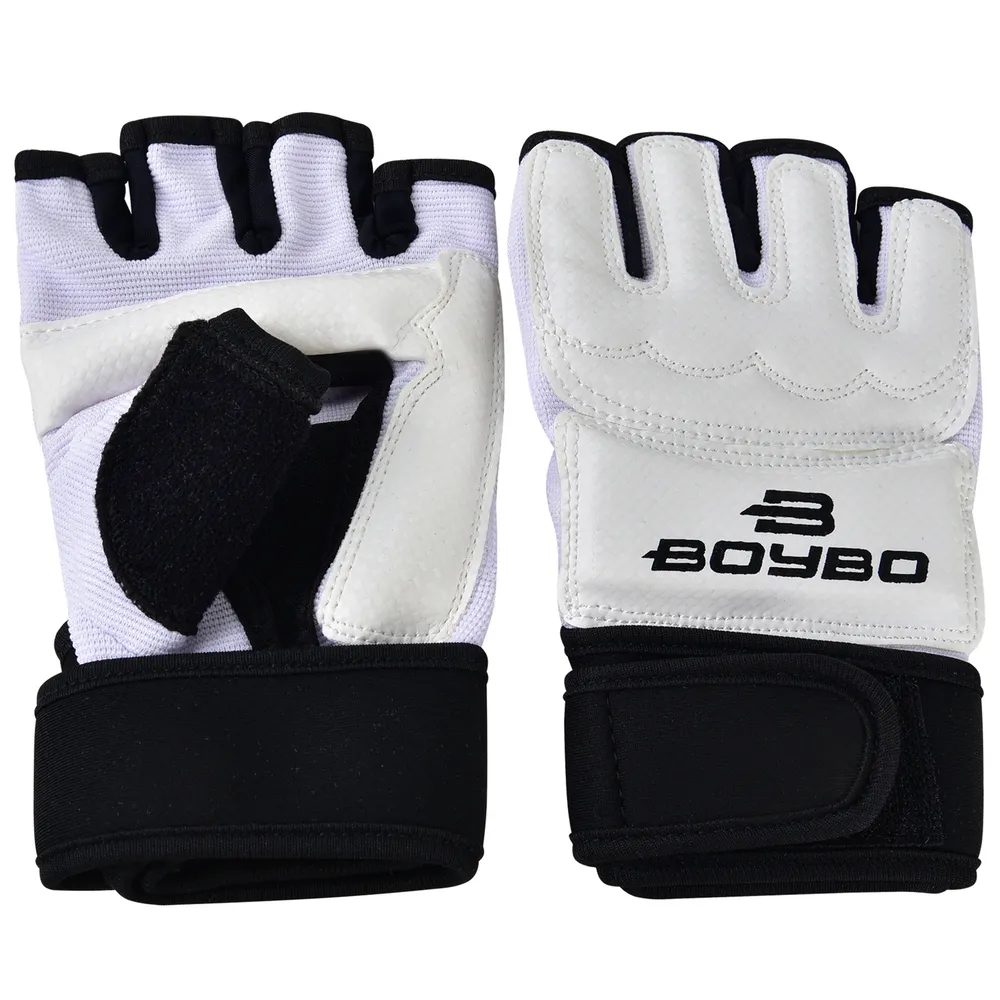Реальное фото Перчатки тхэквондо BoyBo WTF с фиксацией 0146 от магазина Спортев